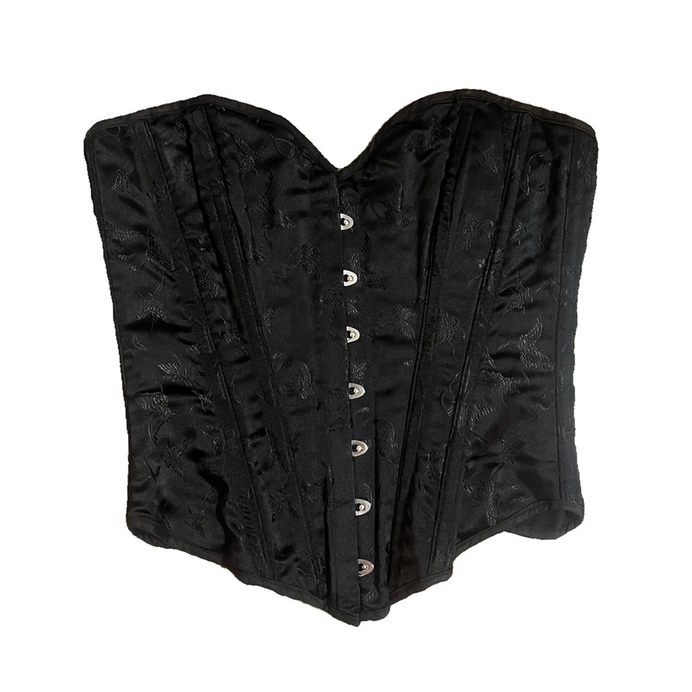 Vintage Black Butterfly Embroidered Corset